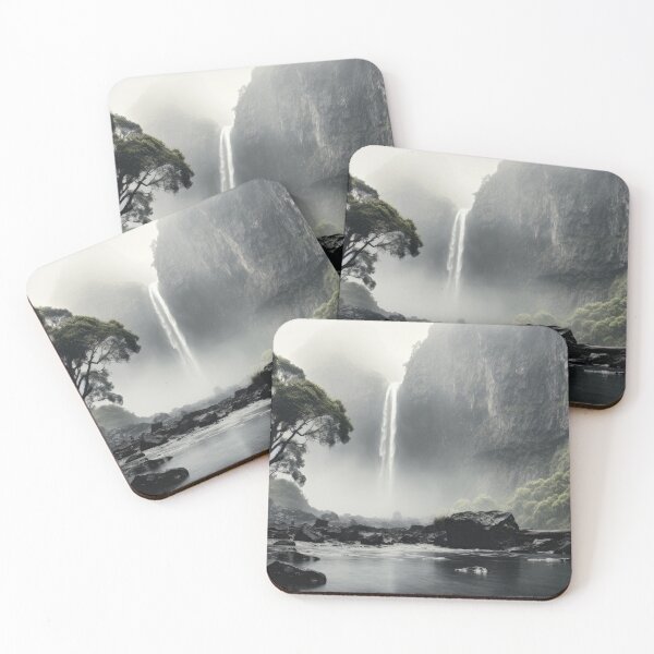 Item preview, Nature's Symphony: Majestic Waterfall Cascading Down a Rocky Cliff designed and sold by wooramsol.