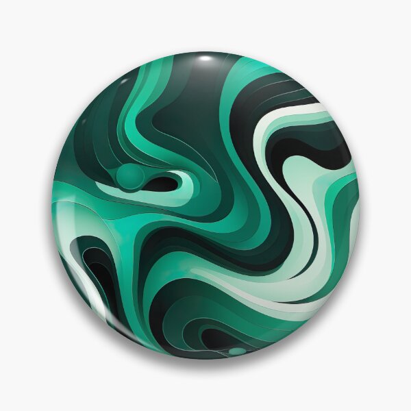 Item preview, Emerald Waves - A Playful Abstract Illustration of Fluid Landscapes designed and sold by vadimcarazan.