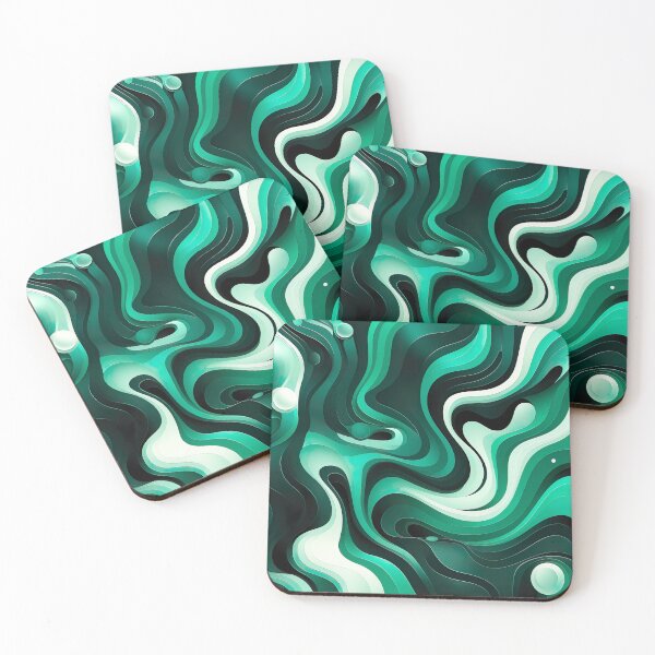 Item preview, Emerald Waves - A Playful Abstract Illustration of Fluid Landscapes designed and sold by vadimcarazan.