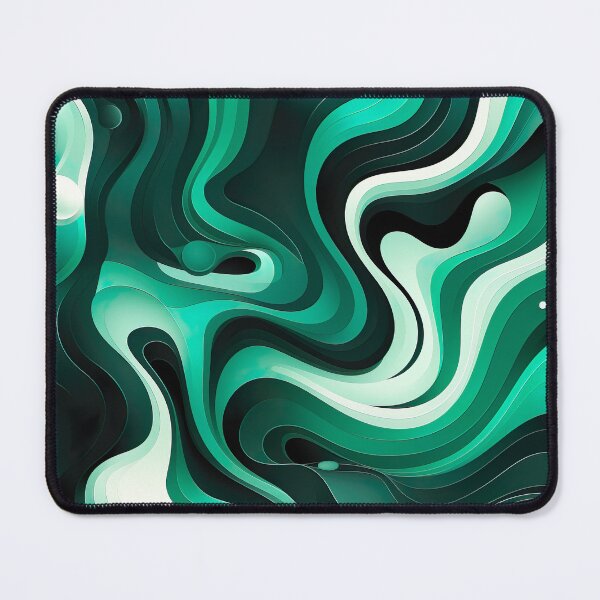 Item preview, Emerald Waves - A Playful Abstract Illustration of Fluid Landscapes designed and sold by vadimcarazan.