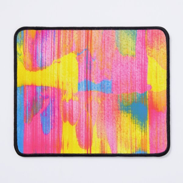 Item preview, Seek Joy, Hot Pink Abstract Smear Painting with Yellow and Blue designed and sold by Daydreamer Alley.