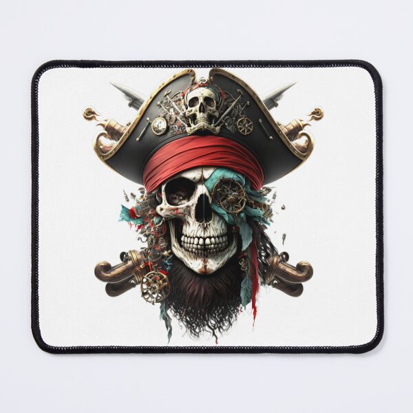 Item preview, SKULL DARK PIRATE HAT BEARD SHIP OCEAN SEA CARIBEAN SEA ATLANTIC WEAPONS #ogirdor designed and sold by ogirdorgraphics.