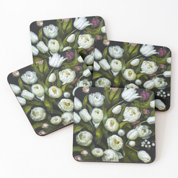 Item preview, White Tulips, peonies and rosebuds in Bouquet  designed and sold by PompousPeasant.