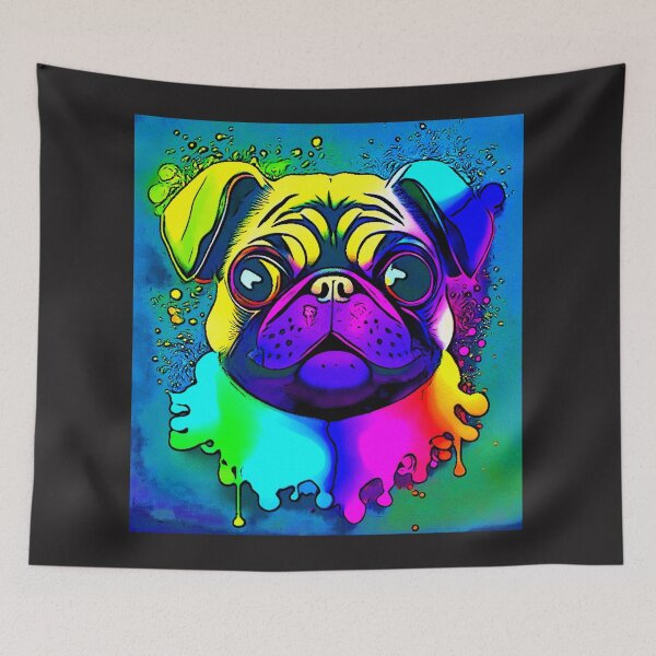Item preview, Pug in Rainbow colors designed and sold by RedBluffTraders.