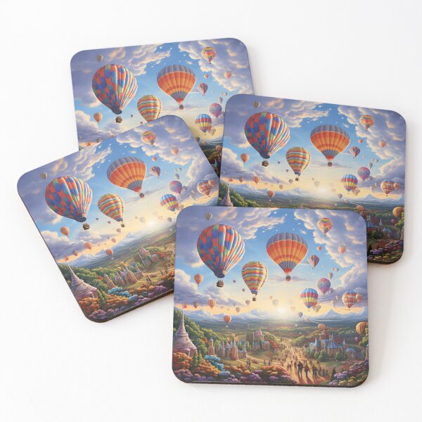 Item preview, Floating Dreams: A Majestic Hot Air Balloon Festival designed and sold by MystiCanvas.