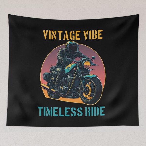 Item preview,  timeless ride cool retro motorcycle man graphic designed and sold by ProactiveMode.