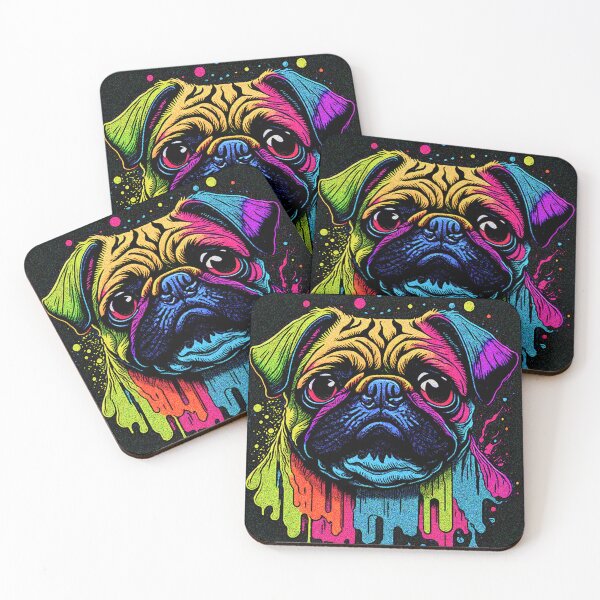 Item preview, Pug in Rainbow colors 2 designed and sold by RedBluffTraders.