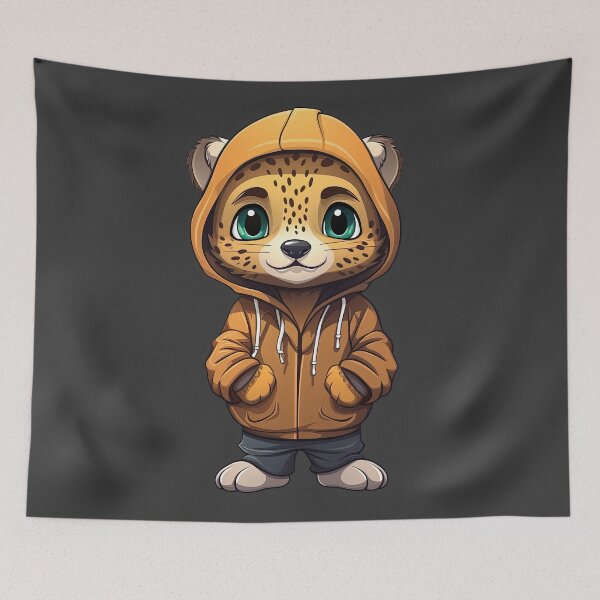 Item preview, Cool Cheetah in casual clothing designed and sold by Sidewayanimals.