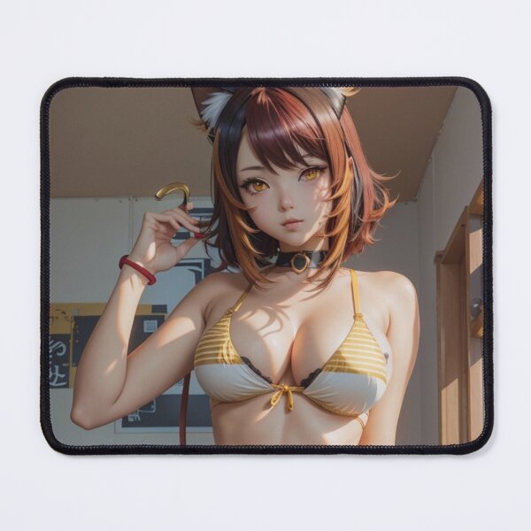 Item preview, Vibrant Catgirl in Yellow and White Bathing Suit designed and sold by Electric-Easel.