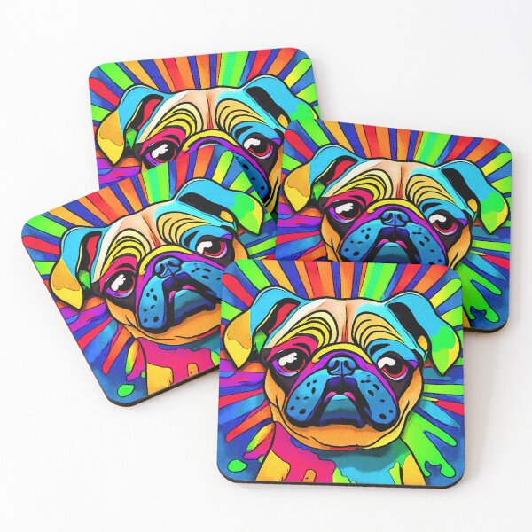 Item preview, Pug in Rainbow colors 3 designed and sold by RedBluffTraders.