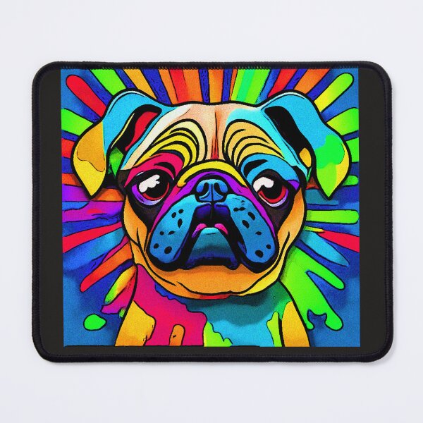 Item preview, Pug in Rainbow colors 3 designed and sold by RedBluffTraders.
