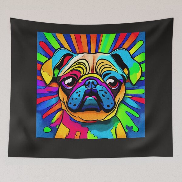 Item preview, Pug in Rainbow colors 3 designed and sold by RedBluffTraders.