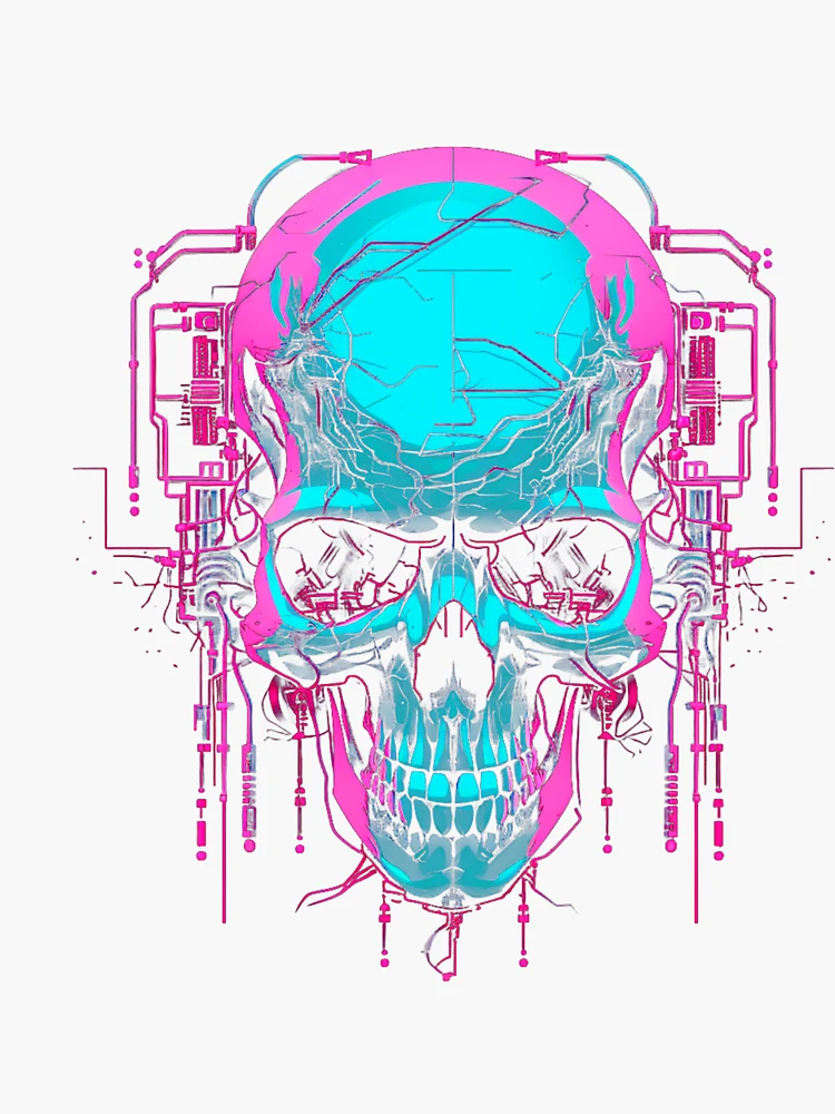 Cyberpunk skull neon lights cool dystopia -  Portugal