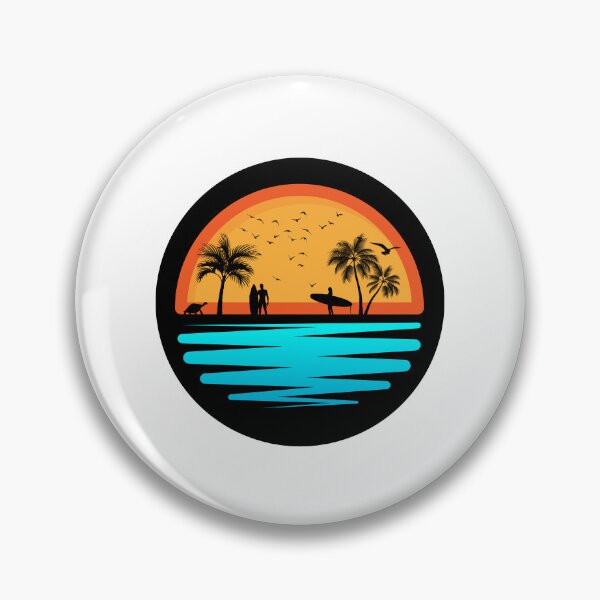Item preview, Tropical Tranquility: Sunset Bliss with Surfers, Palm Trees, Birds, Turtles, and Waves designed and sold by ImaginativeImps.