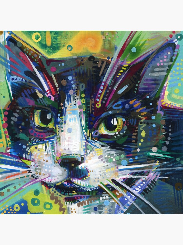 Artwork view, Tuxedo Cat Painting - 2011 designed and sold by Gwenn Seemel