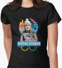 Lindsey Vonn | Alpine Strong | 2018 Winter Olympics | This is the original design uploaded at 8100 px = super high quality resolution printing Women's Fitted T-Shirt