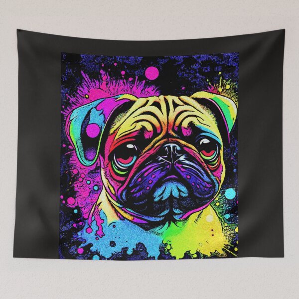 Item preview, Pug in Rainbow colors 4 designed and sold by RedBluffTraders.