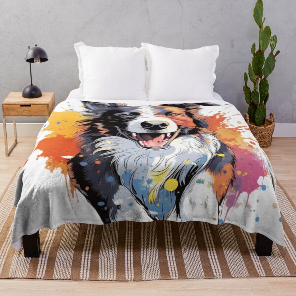 Item preview, Agility border collie with colourful background designed and sold by happy-roars.