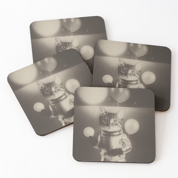Item preview, Astronaut cat with balloons v2 designed and sold by Melancholy & Whimsy.