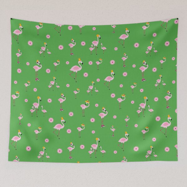 Item preview, Cute Pink Flamingos n Flowers Pattern  designed and sold by ClaudiaFlores.