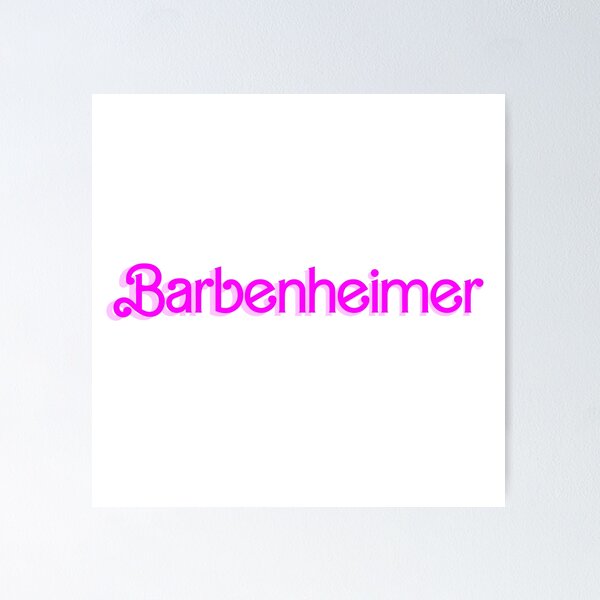 Item preview, Barbenheimer pink logo designed and sold by Badmoviesrus.