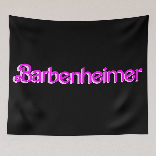 Item preview, Barbenheimer pink logo designed and sold by Badmoviesrus.