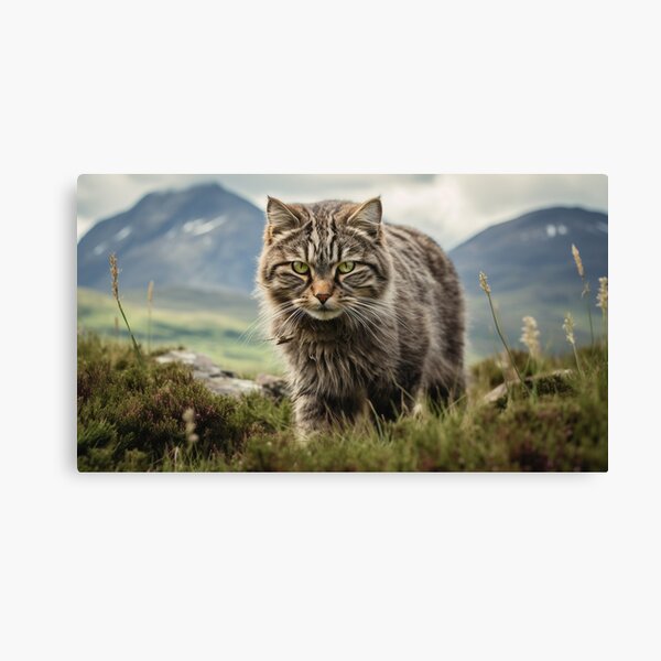 Item preview, Stealthy Hunter: A Wildcat in the Scottish Highlands designed and sold by CaledoniArt.