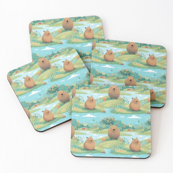 Item preview, Capybaras at the river designed and sold by pamelawille.