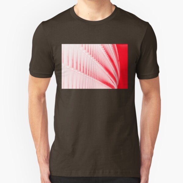 White and red design Slim Fit T-Shirt