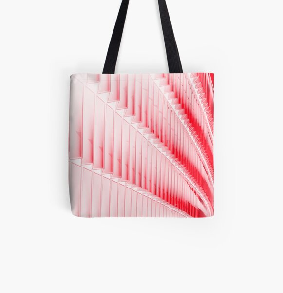 White and red design All Over Print Tote Bag