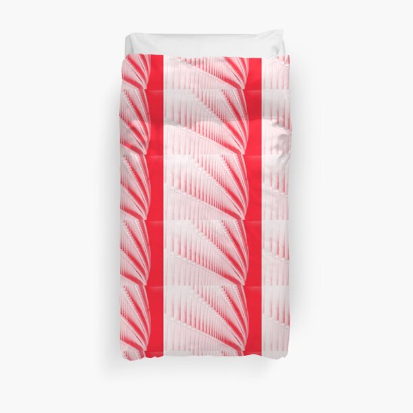 White and red design Duvet Cover