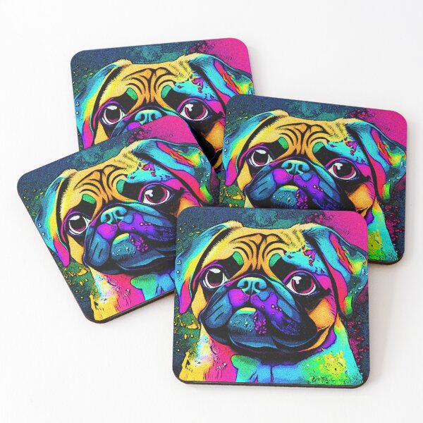 Item preview, Pug in Rainbow colors 7 designed and sold by RedBluffTraders.