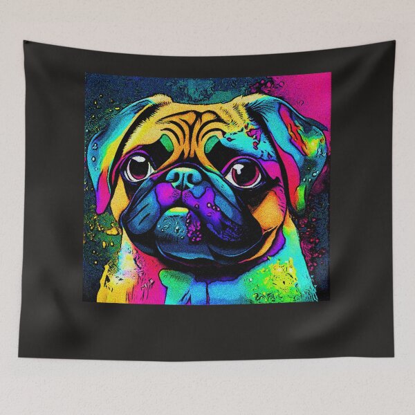 Item preview, Pug in Rainbow colors 7 designed and sold by RedBluffTraders.
