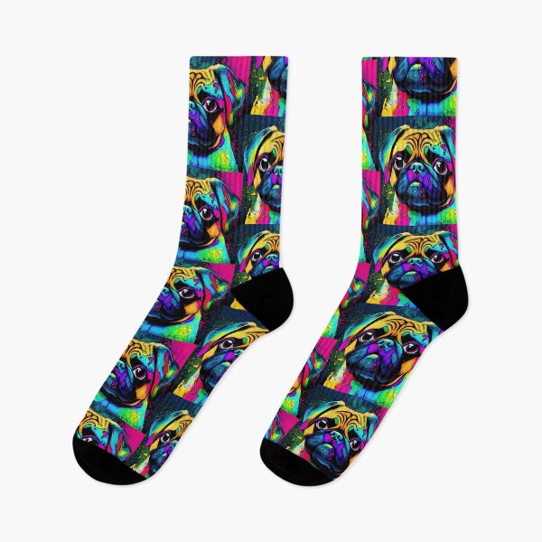 Item preview, Pug in Rainbow colors 7 designed and sold by RedBluffTraders.