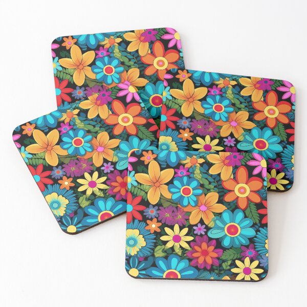 Item preview, Retro 70's Vibe Flowers Pattern designed and sold by PixelPop1.