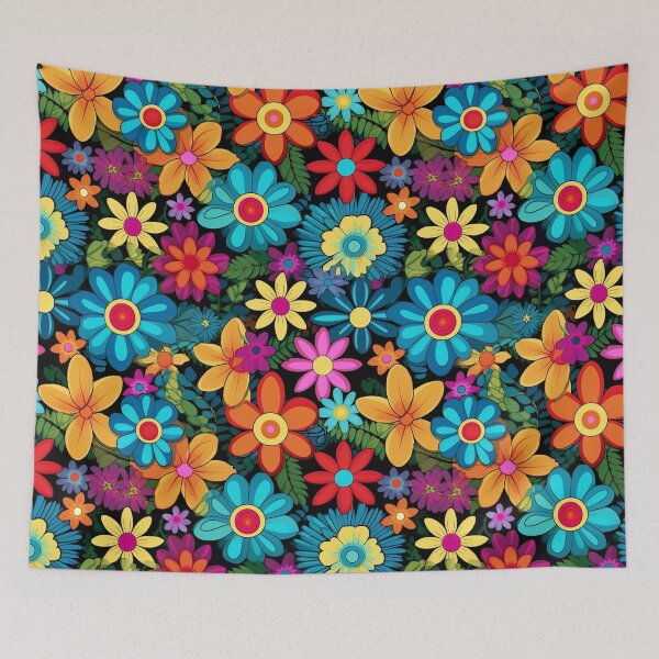 Item preview, Retro 70's Vibe Flowers Pattern designed and sold by PixelPop1.