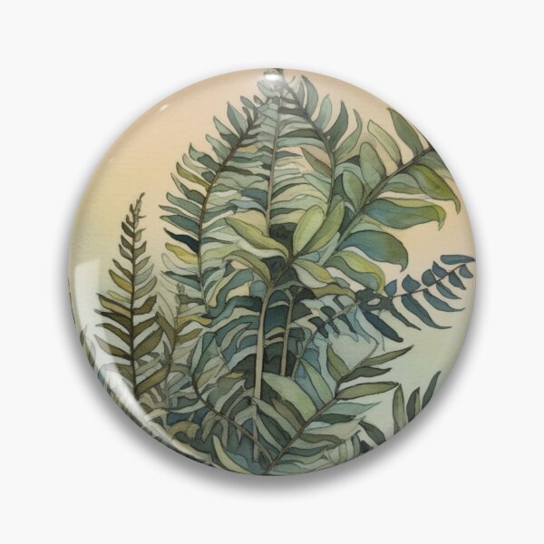 Item preview, Watercolour Art Nouveau Inspired Green Fern Leaves  designed and sold by DarlaEdnaFleur.