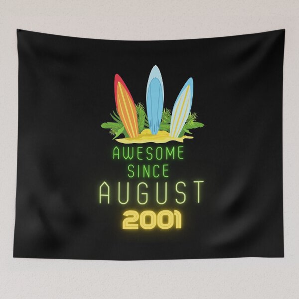Item preview, Awesome Since August 2001 birthday gift with summer vibes designed and sold by Noussairox.