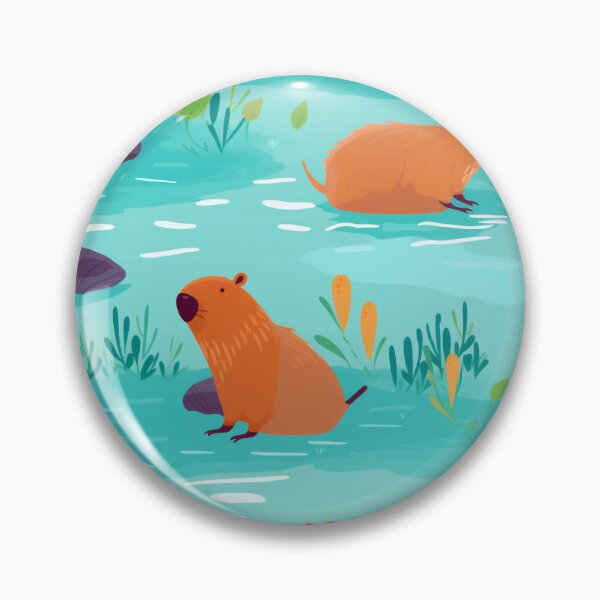 Item preview, Cute capybaras at the river designed and sold by pamelawille.