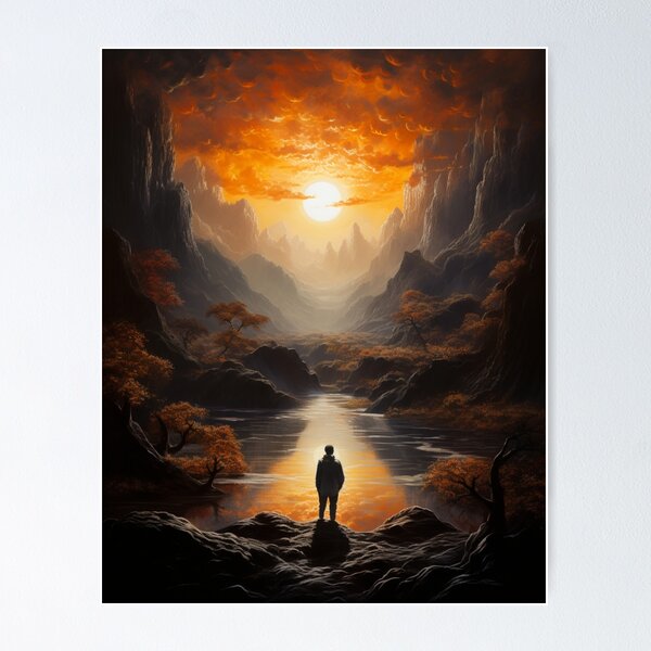 Item preview, Hidden Waterfall: A Misty Lifelike Landscape Masterpiece - 8 designed and sold by Moisky Art.