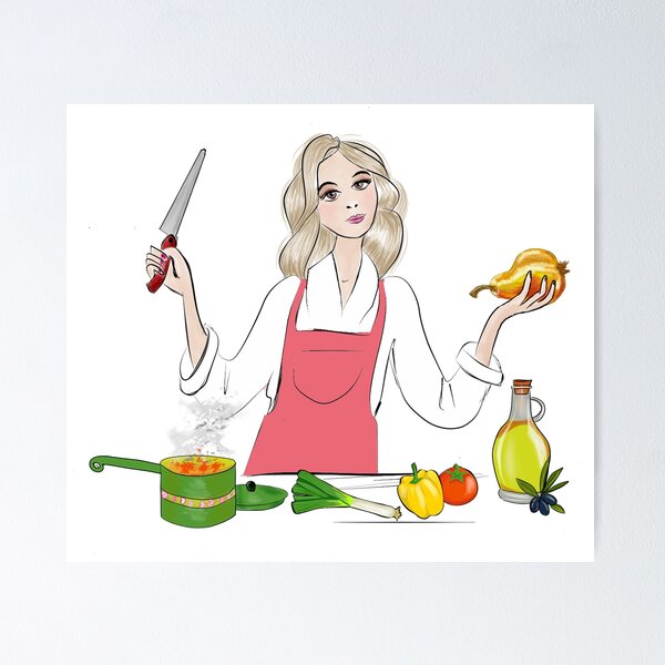 Item preview, Girl Cooking in the Kitchen designed and sold by WikaKowalczyk.