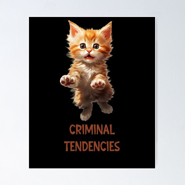 Item preview, Criminal Tendencies Orange Cat designed and sold by SunnyFunnyArt.