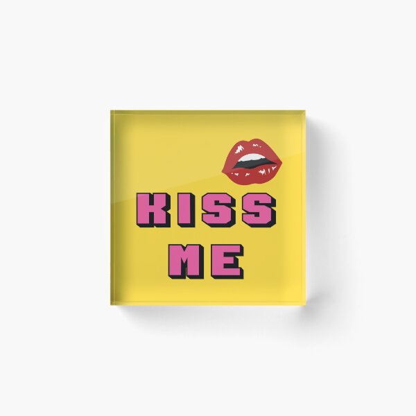 Item preview, KISS ME pink text with sexy female lips designed and sold by Martapp.