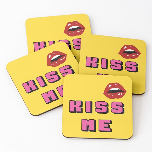 Item preview, KISS ME pink text with sexy female lips designed and sold by Martapp.