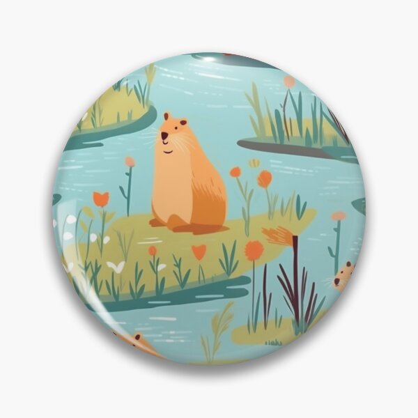 Item preview, Cute capybaras at the river designed and sold by pamelawille.