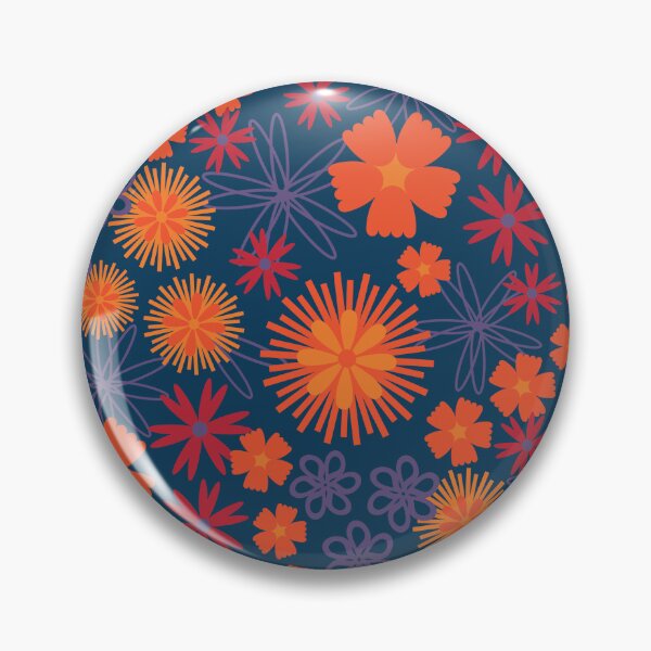 Item preview, SECRET GARDEN Floral Botanical Cottage Garden Flowers in Dramatic Moody Purple Red Orange - UnBlink Studio by Jackie Tahara designed and sold by Jackie Tahara of UnBlink Studio.