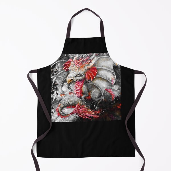 Item preview, Small red Dragon, edited oil painting by Marina Daniluka, designed and sold by MariDaniArt.