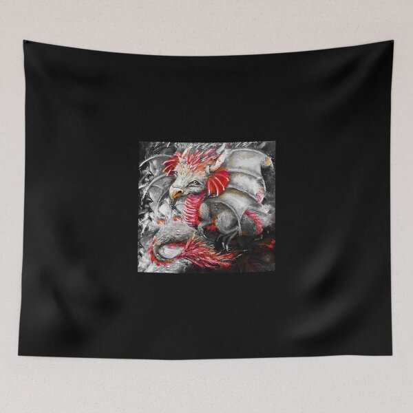 Item preview, Small red Dragon, edited oil painting by Marina Daniluka,  designed and sold by MariDaniArt.