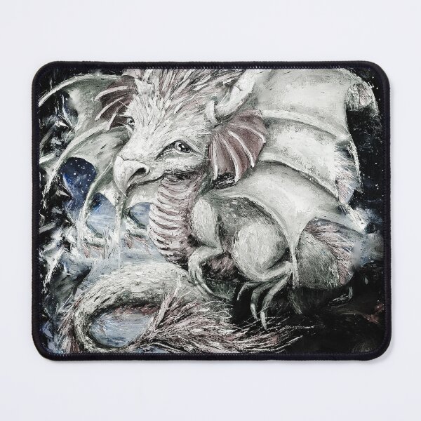 Item preview, Small white Dragon, edited oil painting by Marina Daniluka,  designed and sold by MariDaniArt.