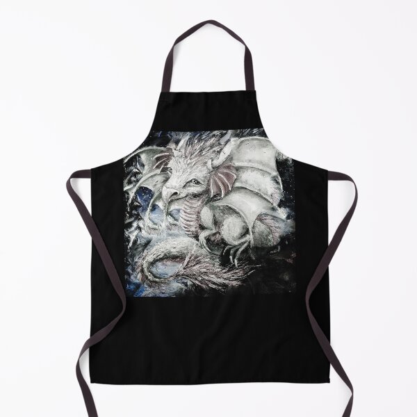 Item preview, Small white Dragon, edited oil painting by Marina Daniluka, designed and sold by MariDaniArt.